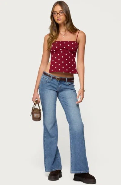Edikted Jinx Print Open Back Top In Red