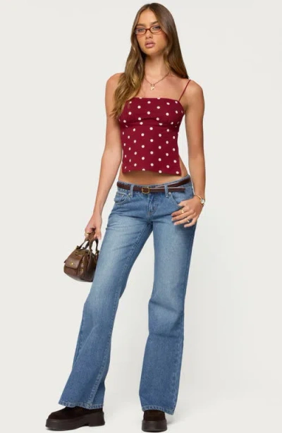 Edikted Jinx Print Open Back Top In Red