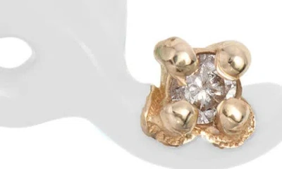 Bea Bongiasca Single Mini Diamond Loop Stud Earring In White