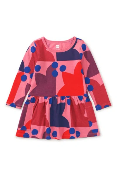 Tea Collection Long Sleeve Pocket Dress In Red