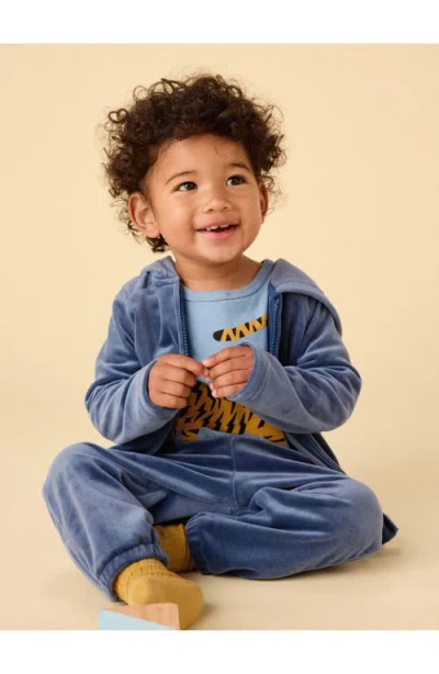 Tea Collection Easy Fit Velour Baby Joggers In Blue