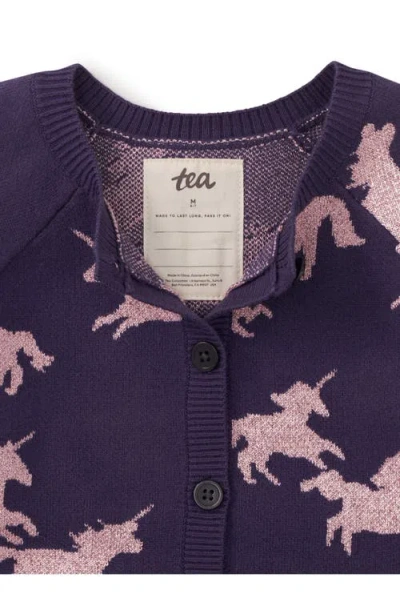 Tea Collection Unicorn Cardigan In Purple