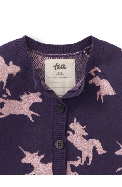 Tea Collection Unicorn Cardigan In Purple