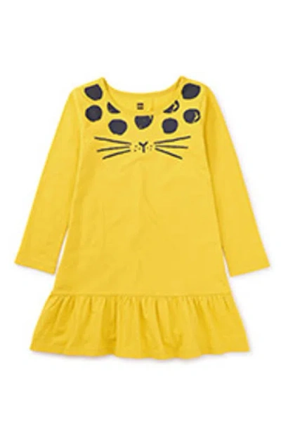 Tea Collection Ruffle Hem Graphic Dress In Yellow