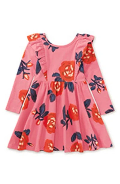 Tea Collection Ruffle Shoulder Ballet Dress In Pink