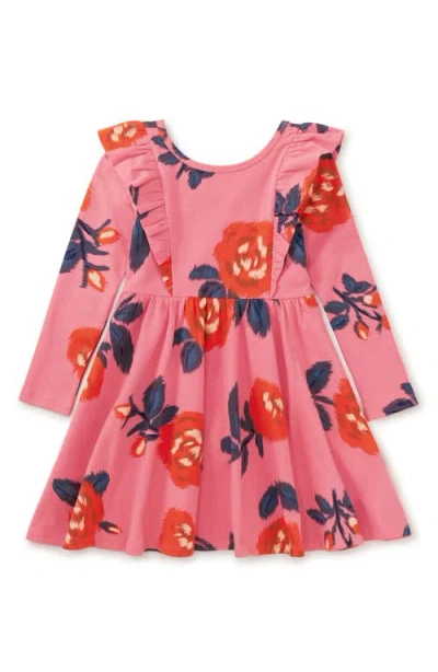 Tea Collection Ruffle Shoulder Ballet Dress In Pink