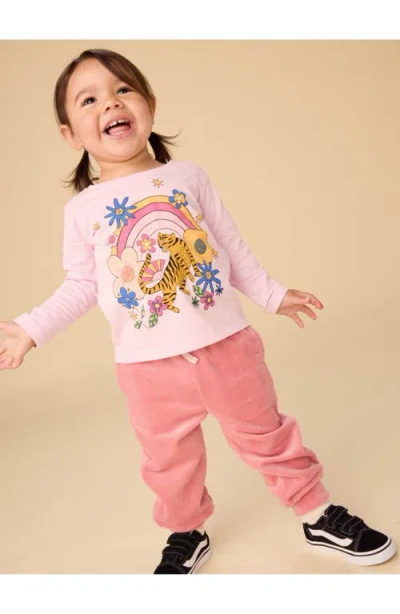 Tea Collection Easy Fit Very Velour Joggers In Pink