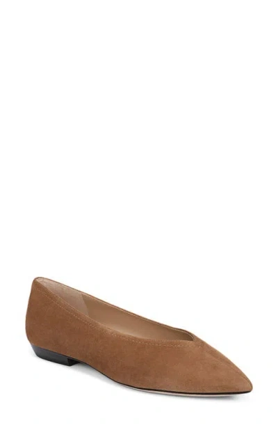 Veronica Beard Bancroft Pointed Toe Flat In Brown