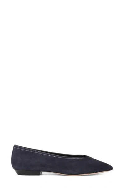 Veronica Beard Bancroft Pointed Toe Flat In Blue