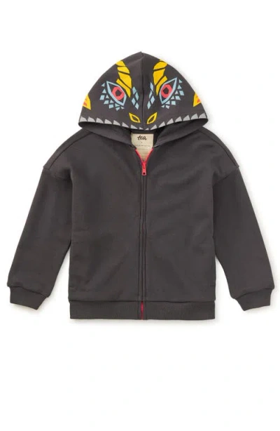 Tea Collection Dragon Hood Easy Fit Hoodie In Black