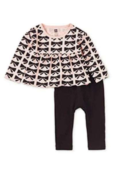 Tea Collection Peplum Top & Pants Baby Set In Multi