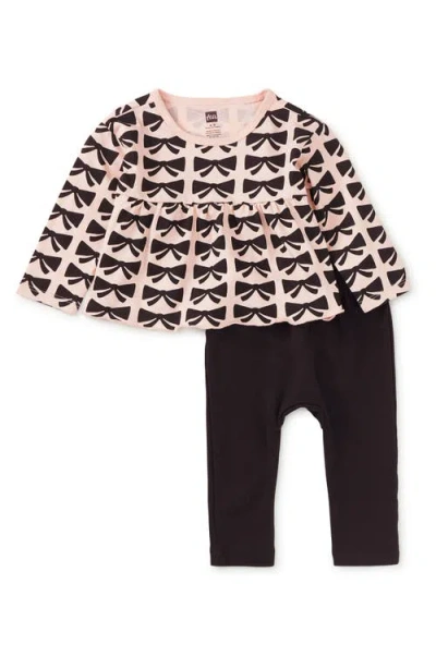 Tea Collection Peplum Top & Pants Baby Set In Multi