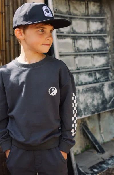 Feather 4 Arrow Kids' Ryder Checkerboard Graphic Sweatshirt In Black