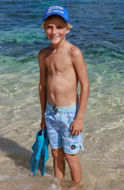 Feather 4 Arrow Kids' Wave Board Shorts In Blue