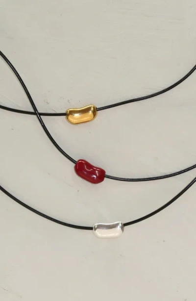 Joiana Jewelry Bean Cord Necklace In Black