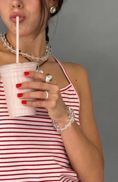 Joiana Jewelry Bean Cord Necklace In Transparent