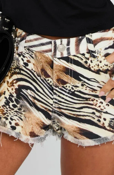 Princess Polly Maddysyn Distressed Denim Shorts In Multi