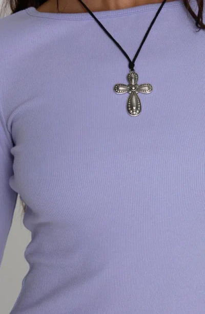 Princess Polly Elaia Rib Top In Purple