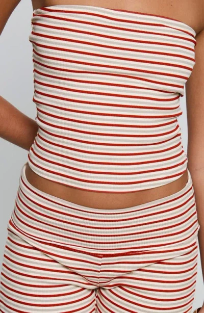 Princess Polly Ace Of Spades Stripe Strapless Top & Pants Set In Multi