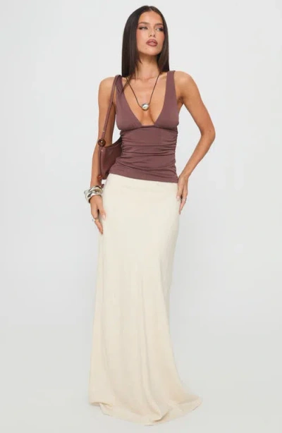 Princess Polly Sublime Ruched Tank In Brown