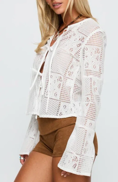 Princess Polly Mine For Life Tie Front Top In White