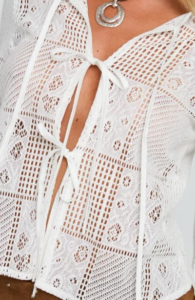 Princess Polly Mine For Life Tie Front Top In White