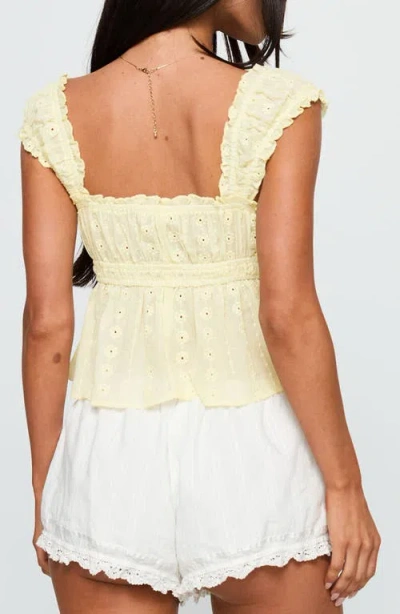 Princess Polly Summerfield Lemon Cotton Top In Yellow