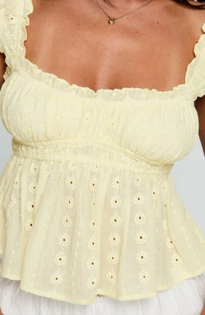 Princess Polly Summerfield Lemon Cotton Top In Yellow