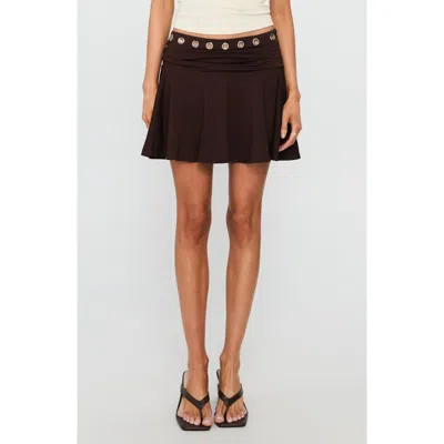 Princess Polly Amryn Grommet Miniskirt In Brown