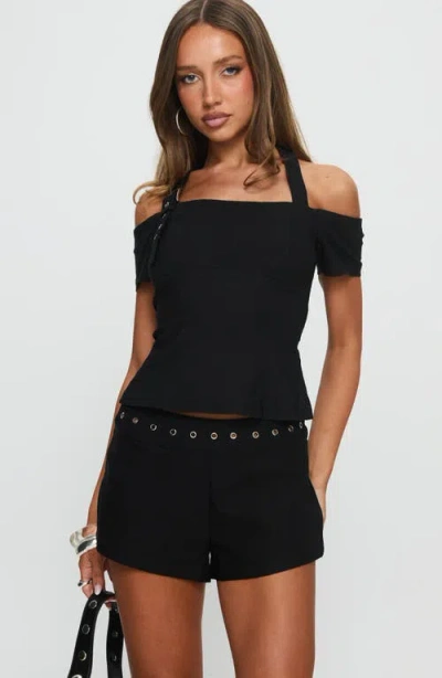 Princess Polly Chalise Rivet Detail Miniskirt In Black