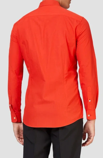 Opposuits Red Devil Modern Tailored Fit Wrinkle Resistant Button-up Shirt In Orange