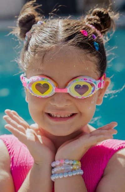 Bling2o Kids' Smiley Heart Swim Goggles In Multi