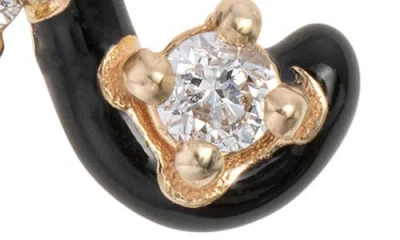 Bea Bongiasca Single Mini Loop Diamond Stud Earring In Black