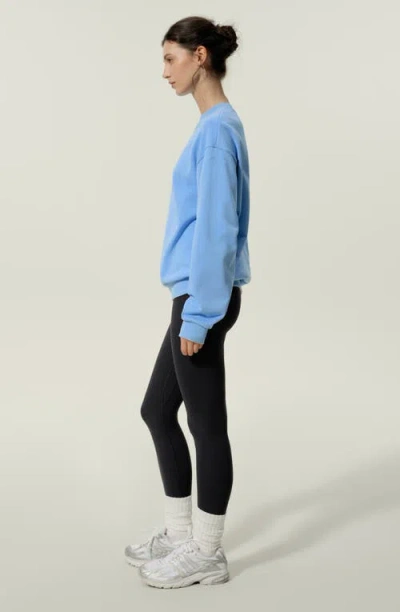 Lilysilk Silkerry Oversized Porchlight Balance Crew Pullover Sweatshirt In Blue