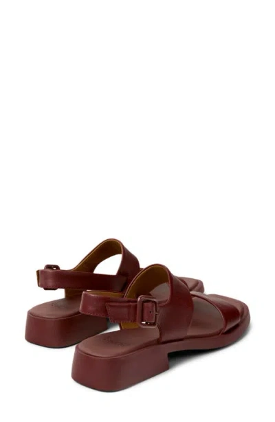 Camper Dana Sandal In Burgundy