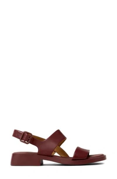 Camper Dana Sandal In Burgundy