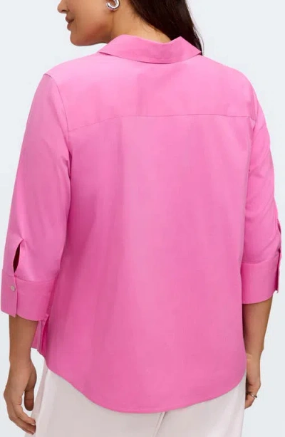 Foxcroft Mary Non-iron Stretch Cotton Button-up Shirt In Pink