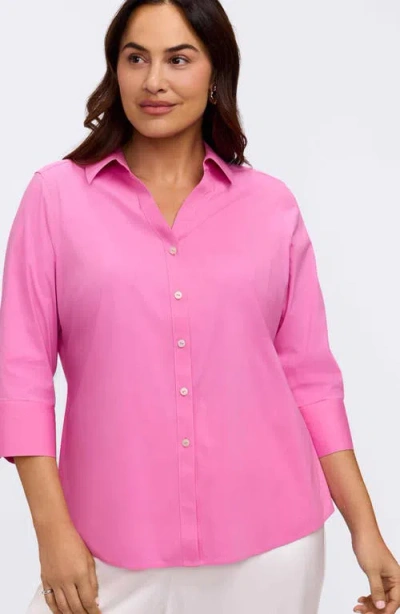 Foxcroft Mary Non-iron Stretch Cotton Button-up Shirt In Pink