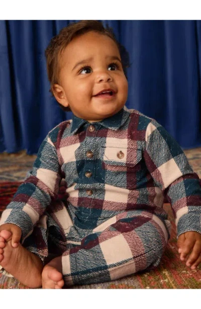 Tea Collection Collared Baby Romper In Multi