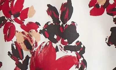 Kasper Floral Print Pleated Shoulder Top In Multi