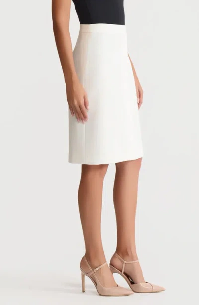 Kasper Pleat Front Pencil Skirt In White