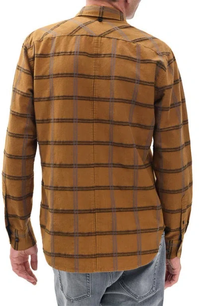 Rag & Bone Tomlin Plaid Brushed Oxford Button-up Shirt In Brown