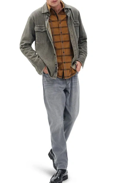 Rag & Bone Tomlin Plaid Brushed Oxford Button-up Shirt In Brown