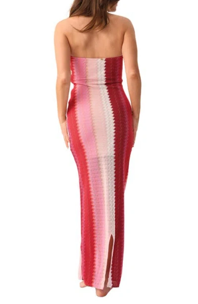 Pq Swim Jane Strapless Cover-up Maxi Dress In Multi