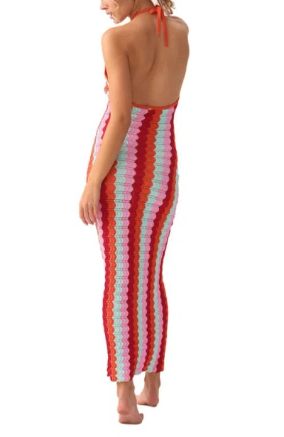 Pq Swim Aurelia Halter Maxi Cover-up Dress In Multi