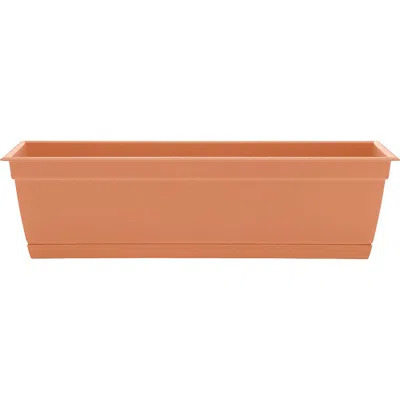 Bloem 24 Inch Dayton Window Box Planter, Coral In Brown