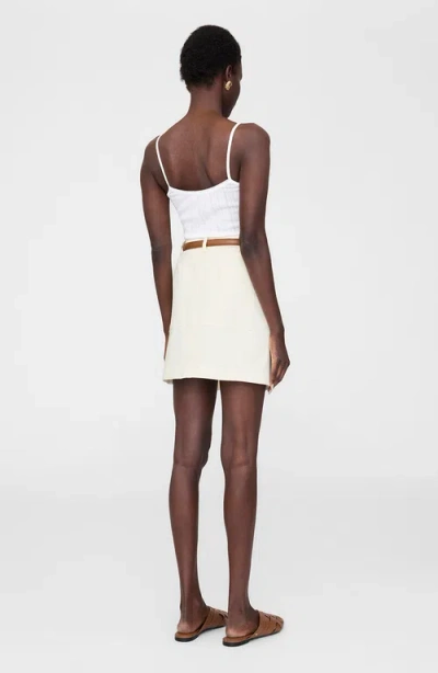 Anine Bing Zaire Mini Skirt In White