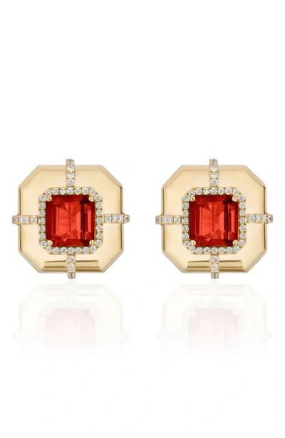 Goshwara Diamond & Semiprecious Stone Stud Earrings In Gold