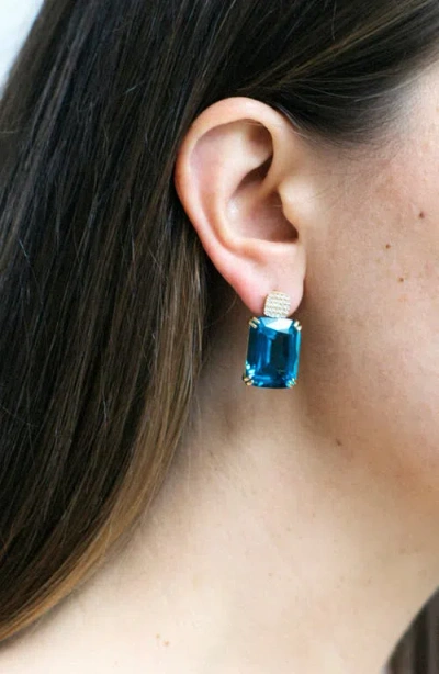 Goshwara Gossip Cushion Cut Drop Earrings In Blue