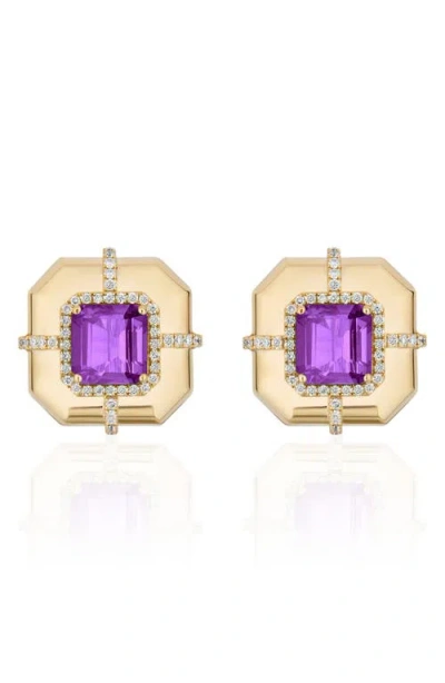 Goshwara Diamond & Semiprecious Stone Stud Earrings In Gold